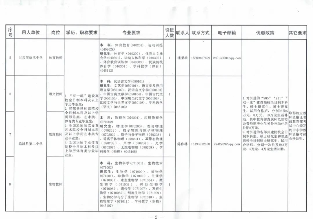 陇西县教育局最新招聘公告概览